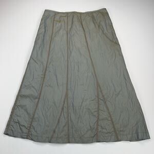 Taifun Collection Iridescent Taffeta Midi A-Line Skirt Sage-Olive Green Size XL